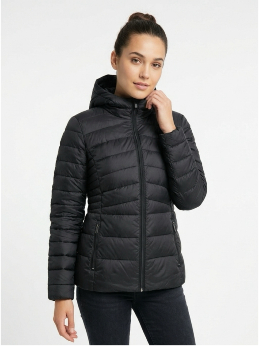 Reitmans Black Hooded Quilted Packable Puffer Jacket XXL Gorpcore Winter 423